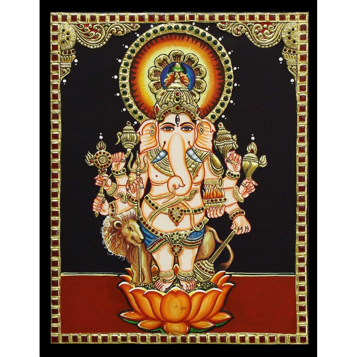 Tanjore Painting Drishti Ganesha