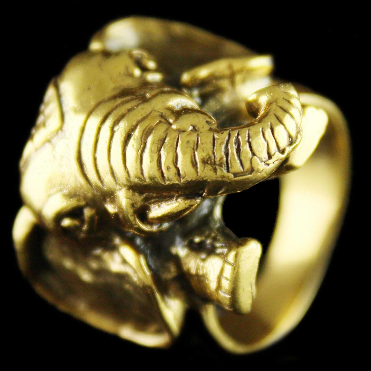 Silver Gold Plated Elephant Design Finger Rings