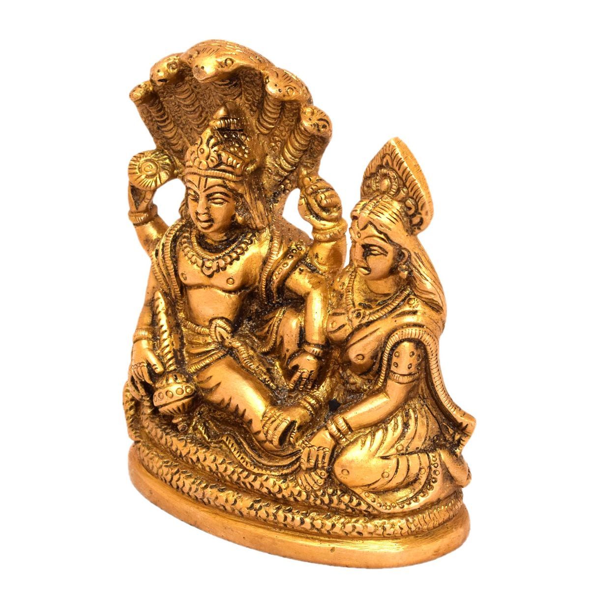 BRASS VISHNU LAKSHMI SLEEPING ON SNAKE