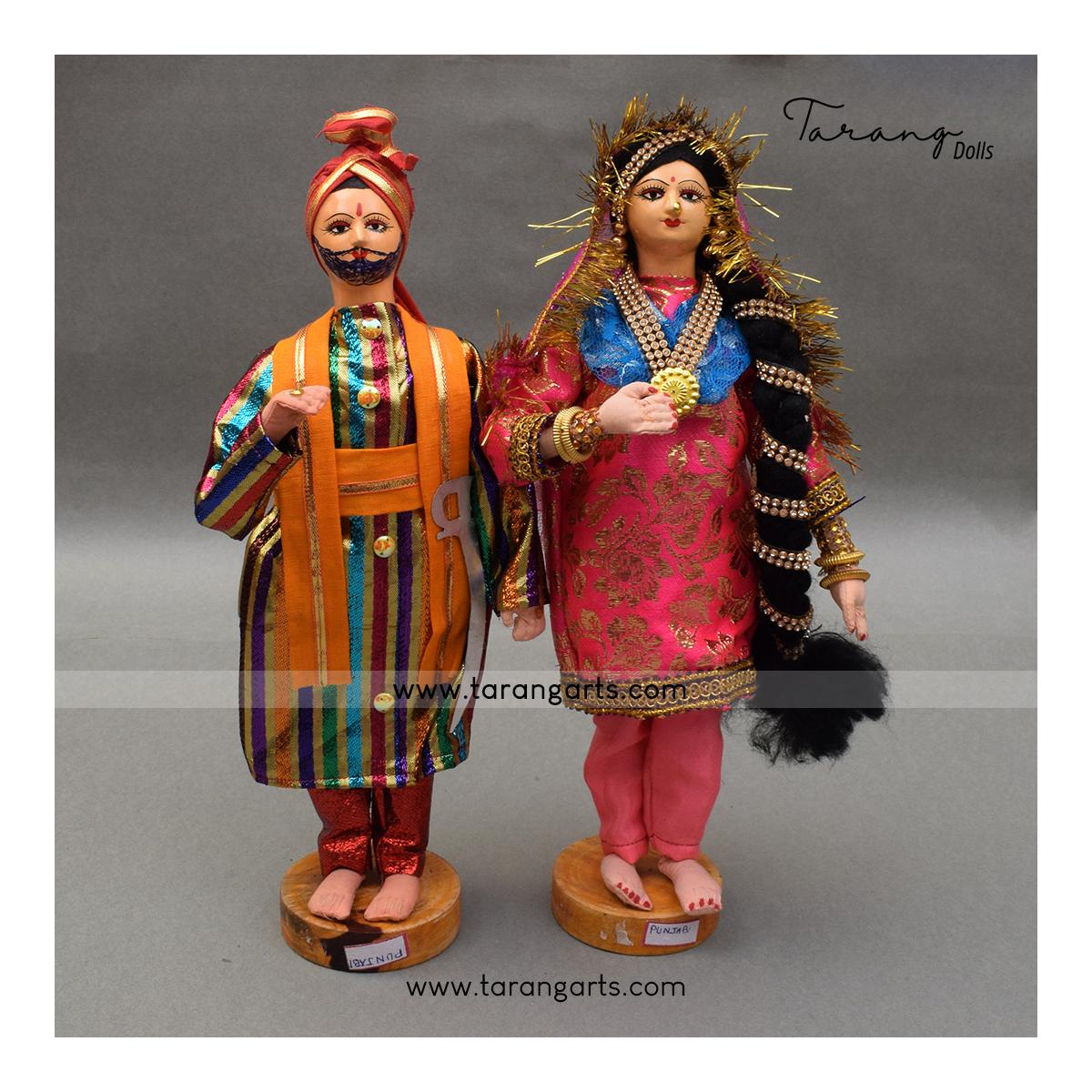 Punjabi Bride And Groom Bengali Traditional Golu Dolls Handmade Home Decor Tarang Handicrafts 