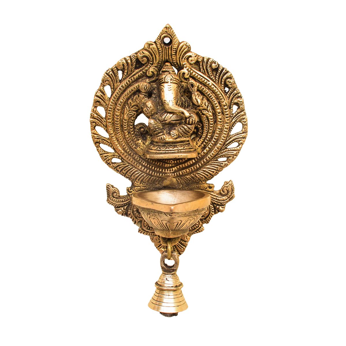 wall hanging brass diya