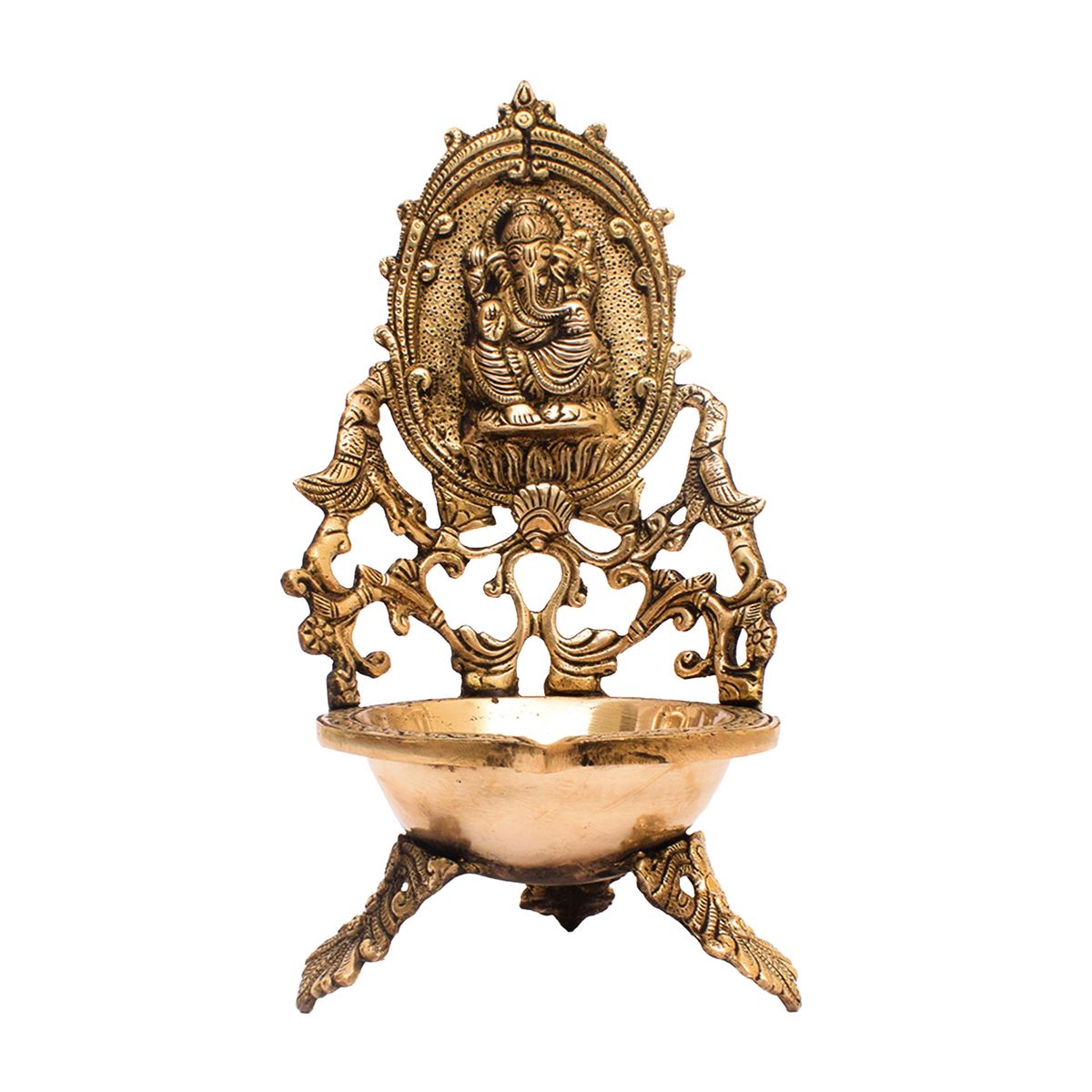 brass ganesha diya