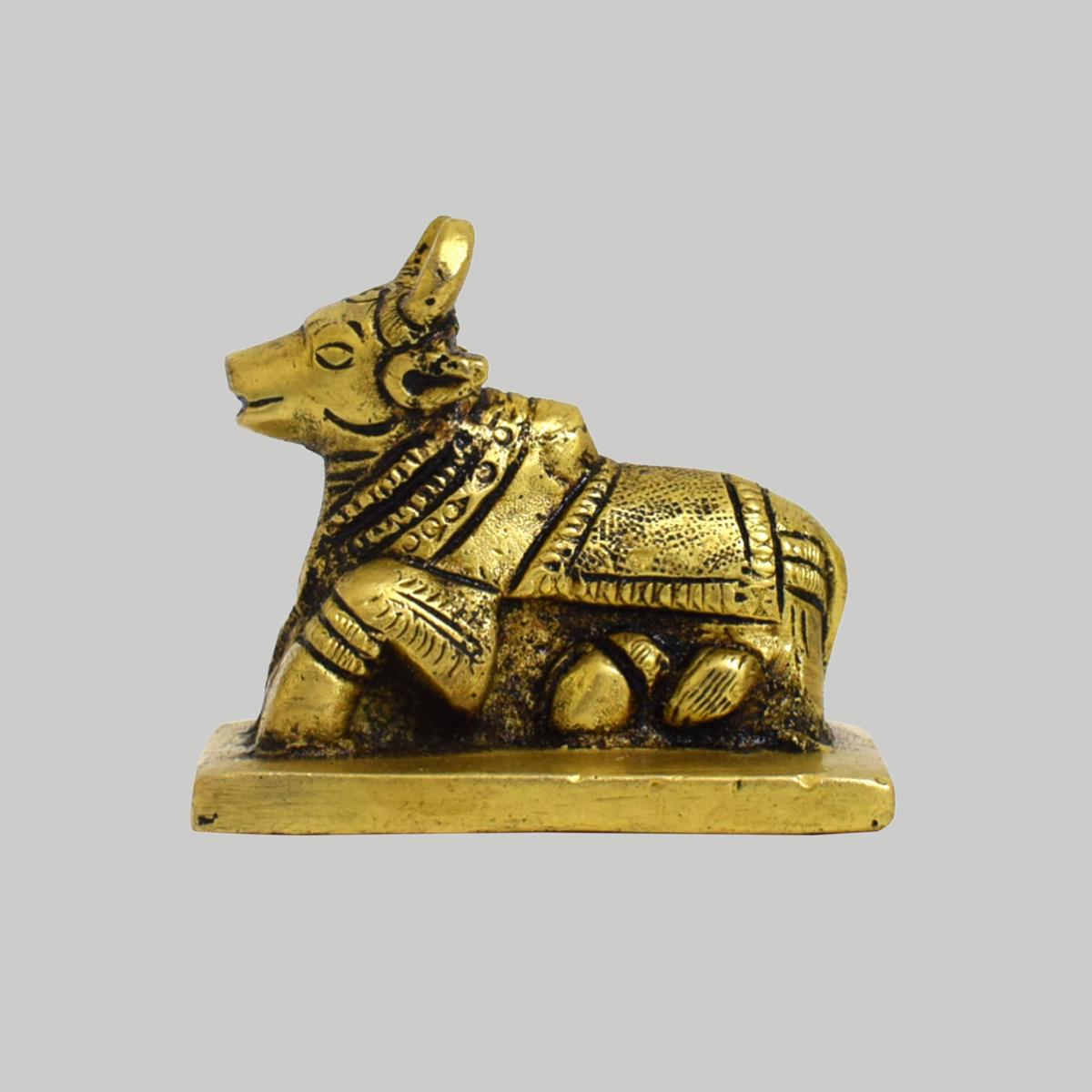 BRASS NANDHI WITH ANTIQUE FINISH