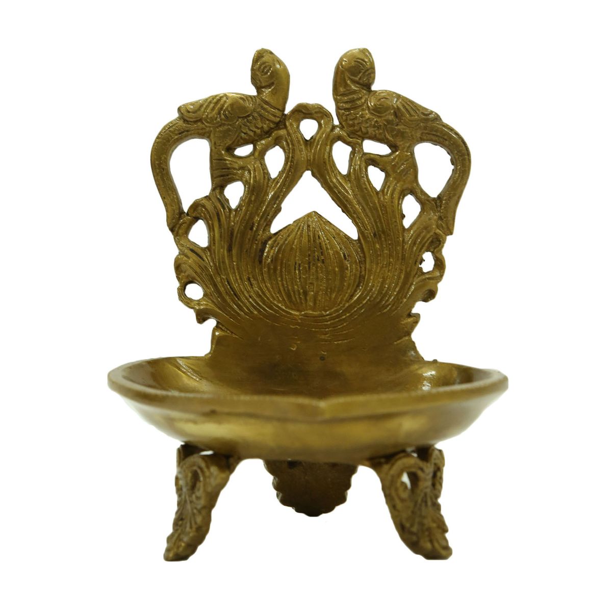 brass parrot diya