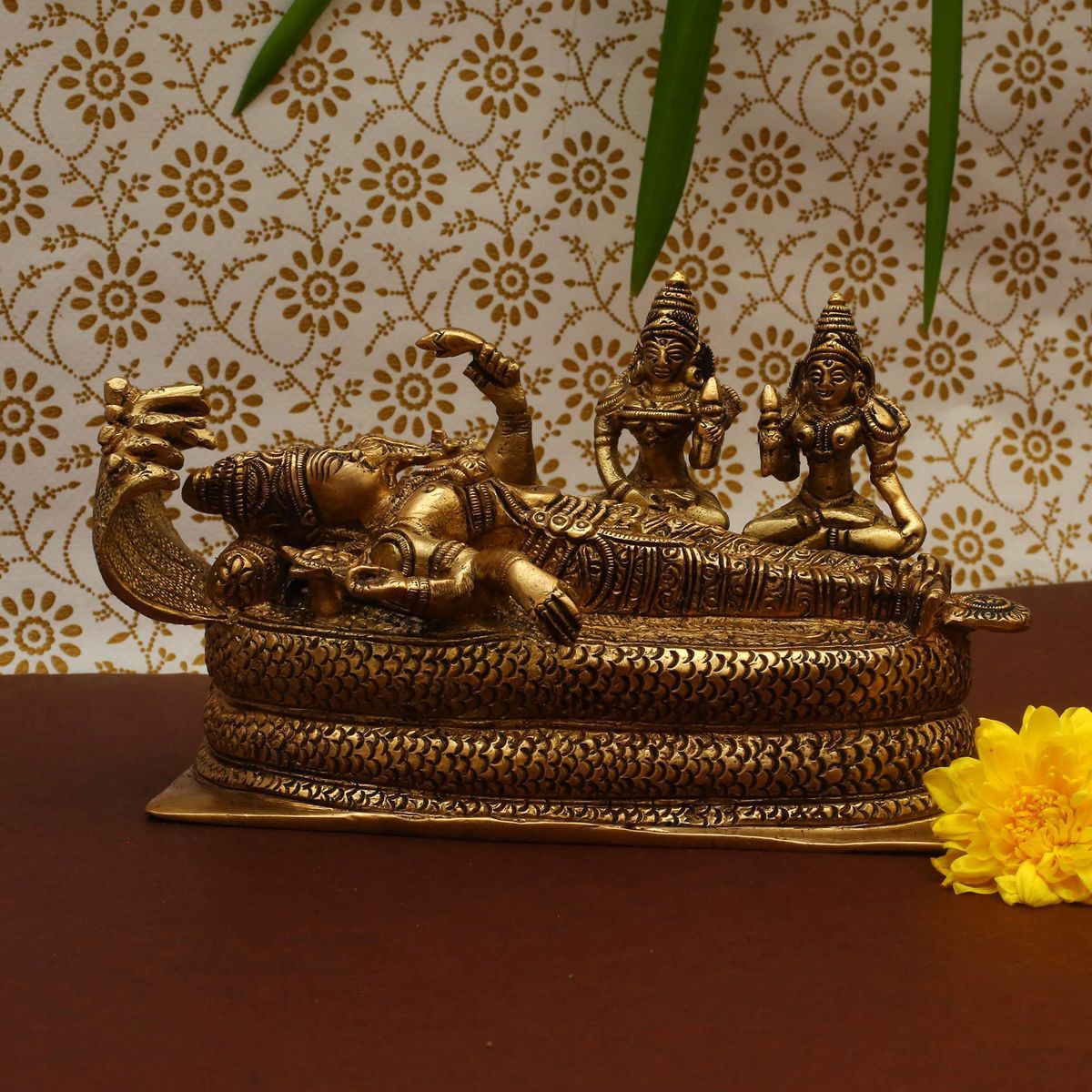 Brass Vishnu Idol Snake