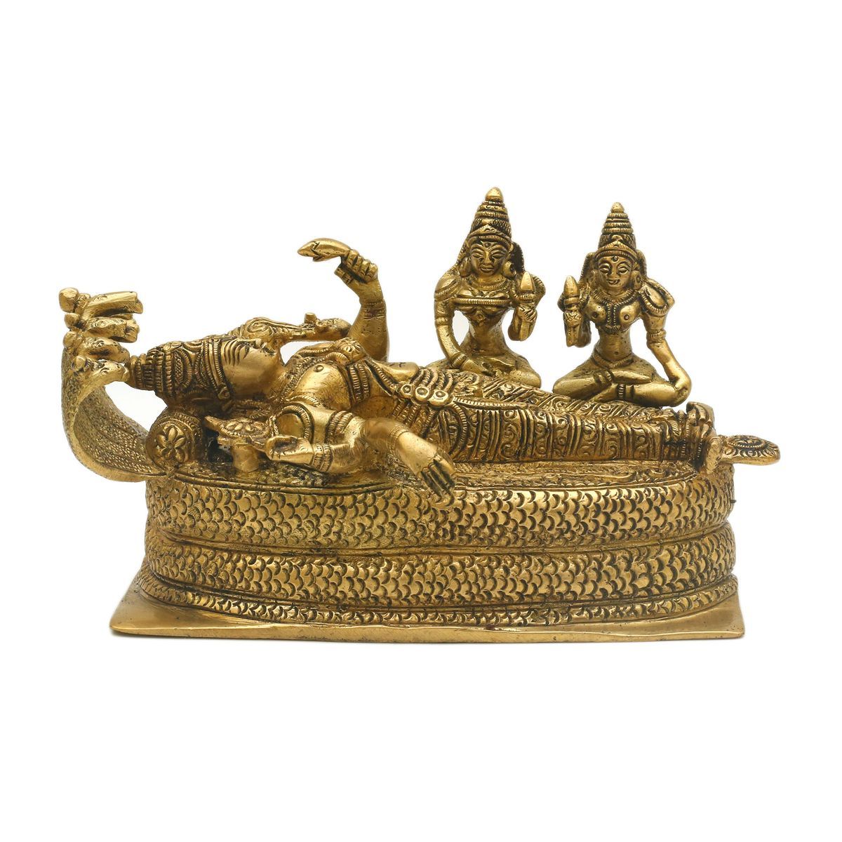 BRASS VISHNU IDOL SNAKE