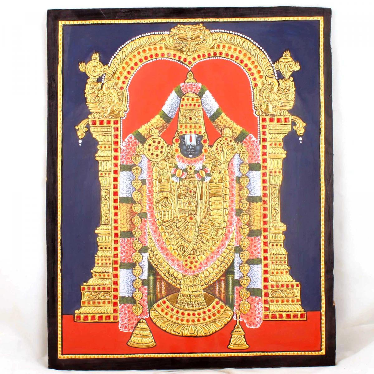 22ct Gold Lord Balaji Venkatachalapathy Tanjore Painting