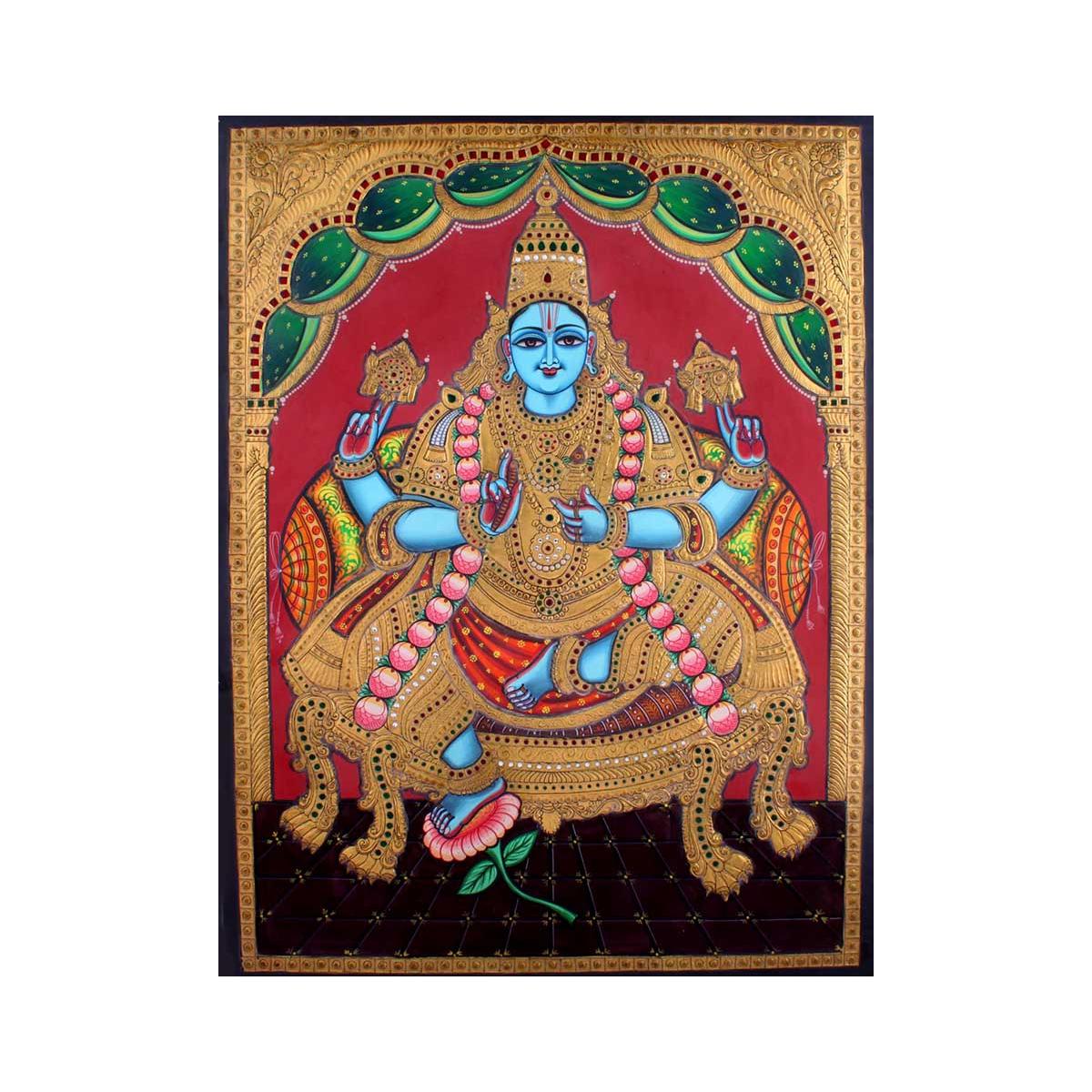 22ct Gold Handmade Lord Dhanvantari Tanjore Painting