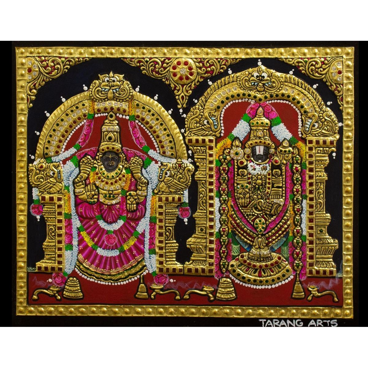 TANJORE PAINTING BALAJI SIDE PADMAVATHI TANJORE PAINTING BALAJI SIDE PADMAVATHI