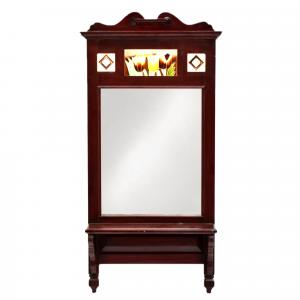 WOODEN STAND WITH MIRROR