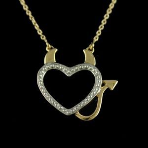 Gold Plated Casual Wear Heart Shape Pendant With Chain Studded Zircon Stones
