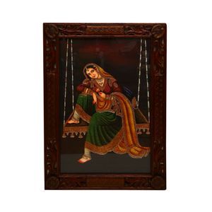 HAND MADE PAINTING LADY JHULLA