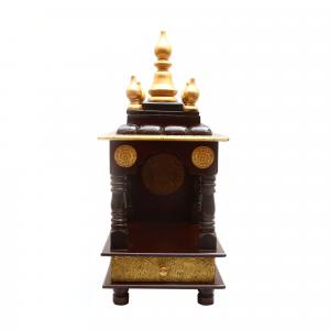 WOODEN BRASS PAINTED POOJA MANTAP