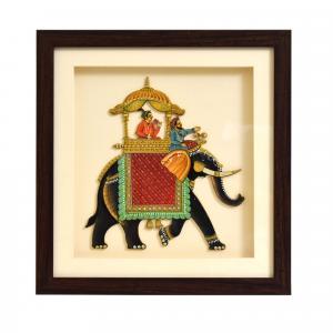 MARBLE ELEPHANT PAINTING WITH FRAME