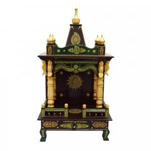 HAND PAINTED WOODEN MANDIR FOR HOME DECOR