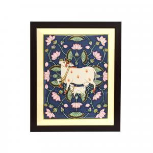 PICHWAI PAINTING COW AND CALF FOR HOME DECOR