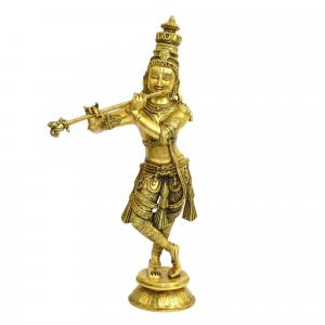 Details about   standing radha krishna statue Brass hindu god goddess india hand made idol 7" 