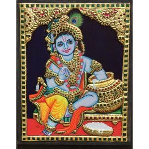 TANJORE PAINTING BUTTER KRISHNA