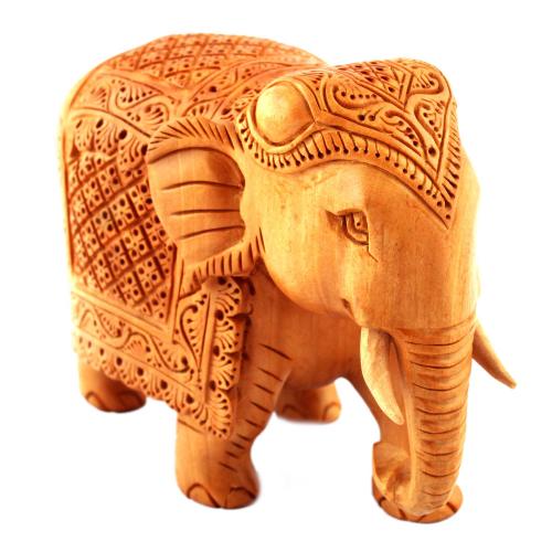 WOODEN CARVING ELEPHANT FINE