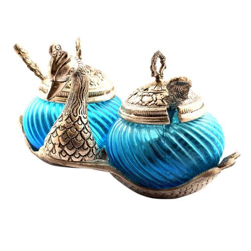DOUBLE BOWL DUCK WITH SPOON(SKY BLUE)