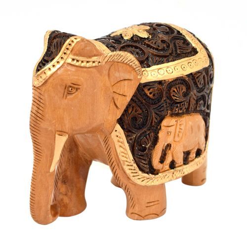 WHITE WOOD ELEPHANT SIKAR