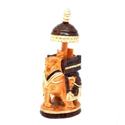 WHITE WOOD ELEPHANT CARVING