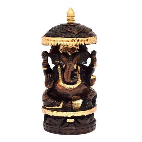WOODEN CHATRI GANESHA