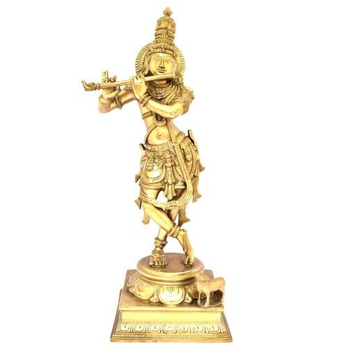 BRZ KRISHNA STANDING WITH COW