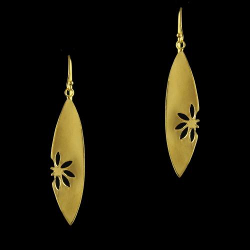 92.5 Gold Plated Silver Fancy Design Hanging Earring