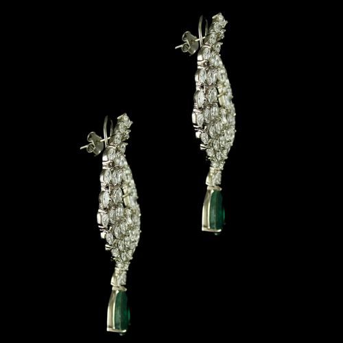92.5 Sterling Silver Fancy Earrings Studded Sworvski Zircon Stones