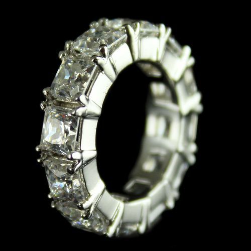 92.5 Sterling Silver Band Finger Rings Studded Swarovski Stones