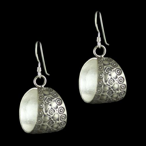 Silver Oxidized Fancy Hanging Earrings