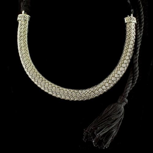 Silver Oxidized Thread necklace