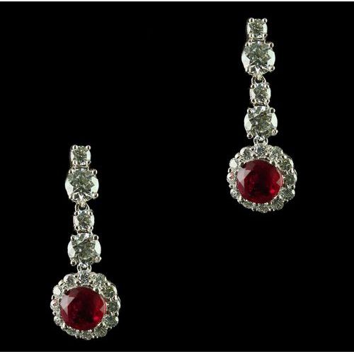 Silver Swarovski Design Earrings Zircon Stones