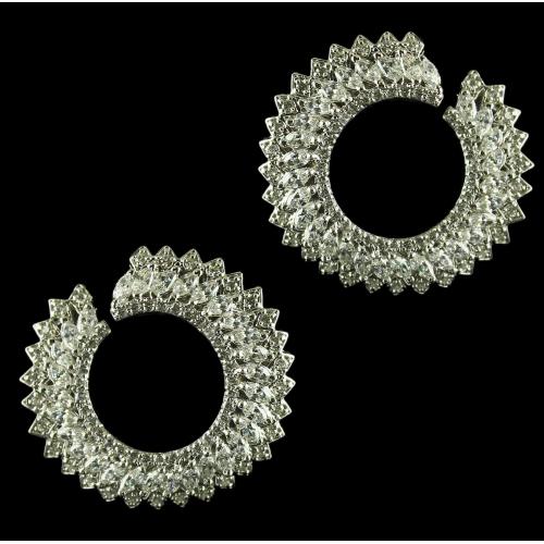 92.5 Sterling Silver Earrings Studded Swarovski Stones