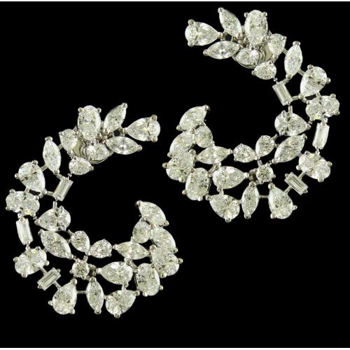 92.5 Sterling Silver Fancy Earrings Studded Swarovski Stones