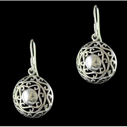 Silver Oxidized Fancy Design Hanging Earrings