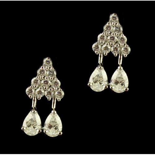 Silver Swarovski Zirconia Stone Earrings