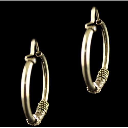 Silver Oxidized Fancy Design Hanging Bali Earrings