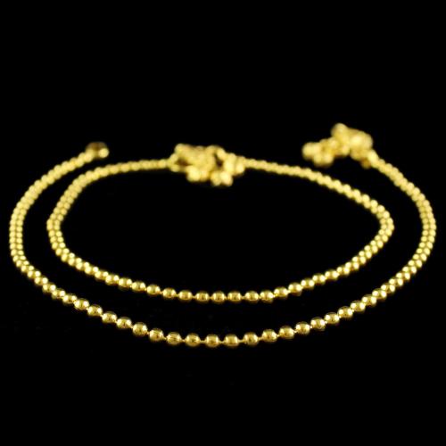 Gold Plated Ball Design Anklets