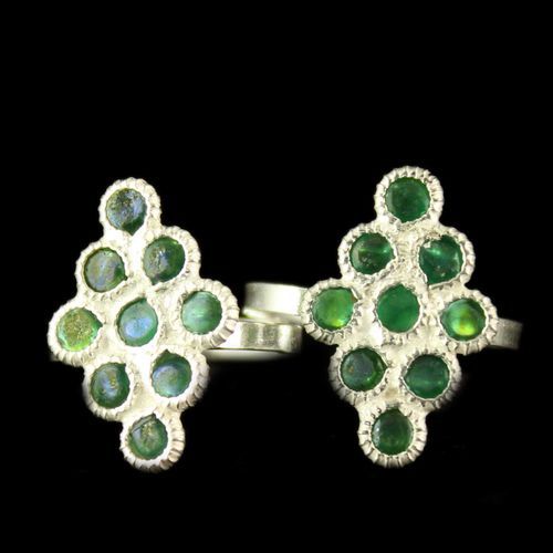 Antique Design Toe Rings Studded Semi Precious Stones