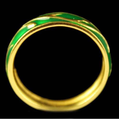 Silver Gold Plated Fancy Green Rings