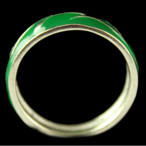 Silver Gold Plated Fancy Green Rings