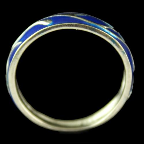 Silver Plated Fancy Design Blue Ring