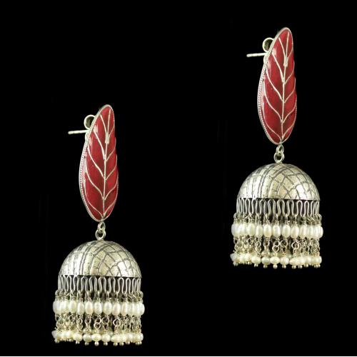 Silver Gold Plated Fancy Design Earrings Pearl 2.5mm Rice Pearl Small