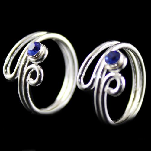 Silver Plated Fancy Design Toe Rings