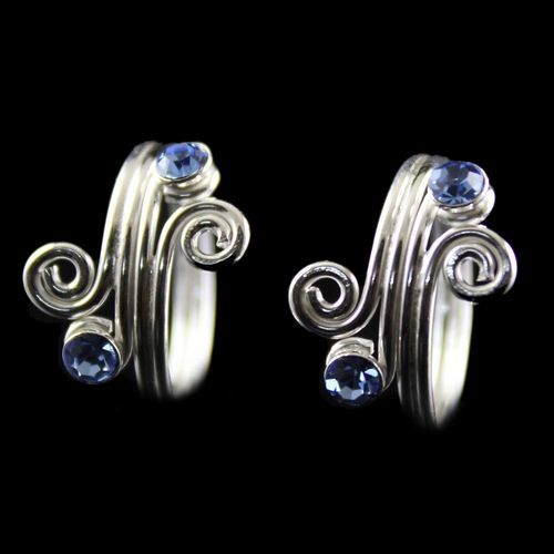 Silver Plated Fancy Design Toe Rings