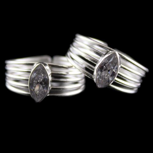 Silver Plated Fancy Design Toe Rings