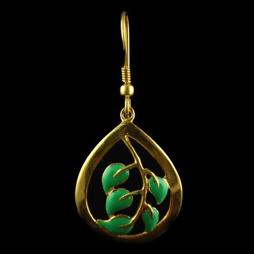 Silver Gold Plated Leaf Earrings