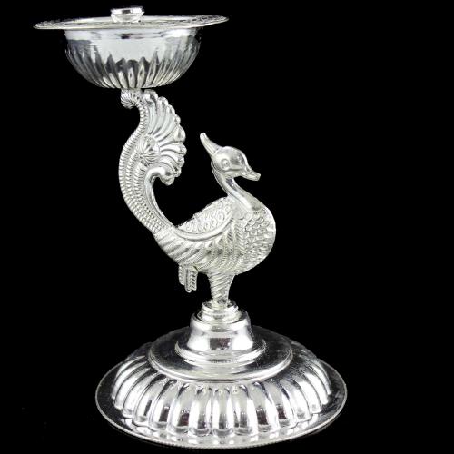 Silver Peacock Design Lamp